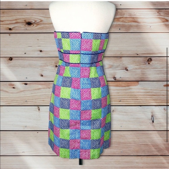 Vineyard Vines Aurora Patchwork Strapless Dress 8 - Picture 2 of 11